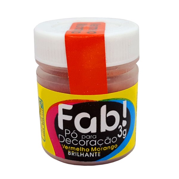 Pó p/ Decoração Vermelho Morango 3g - FAB