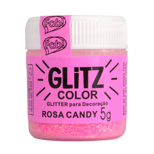 Pó Para Decoração Glitter Rosa Candy 5G (16030622) FAB