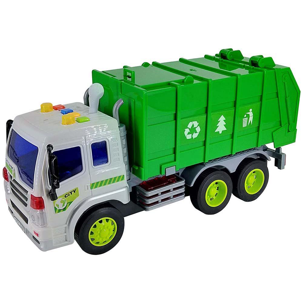 Encontraproduto.com.br - Veículo com Som e Luz - Caminhão de Lixo - Shiny Toys