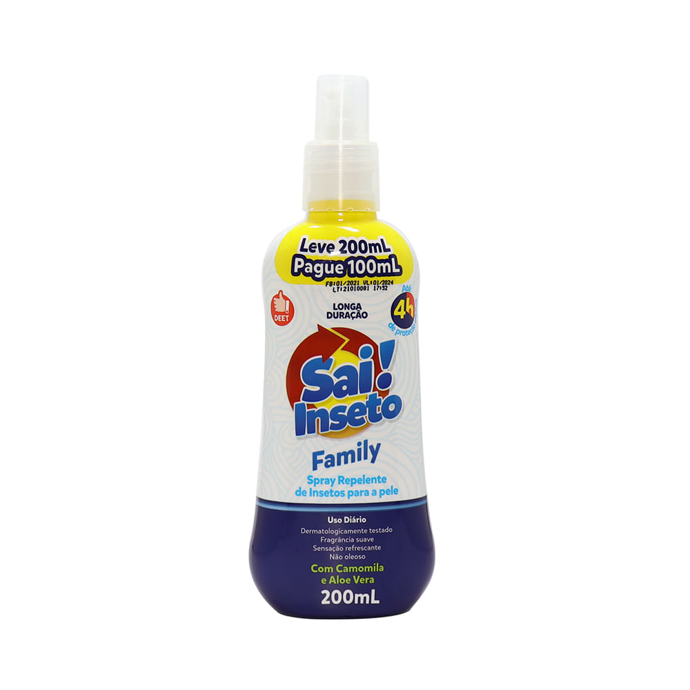 Encontraproduto.com.br - Spray Repelente Sai Insetos Family 4 horas 200ml