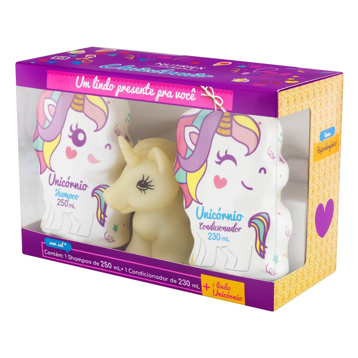 Encontraproduto.com.br - NUTRIEX KIT UNICORNIO SHAMPOO 250ML + CONDICIONADOR 230ML + UNICORNIO BRANCO 480 ML x 1