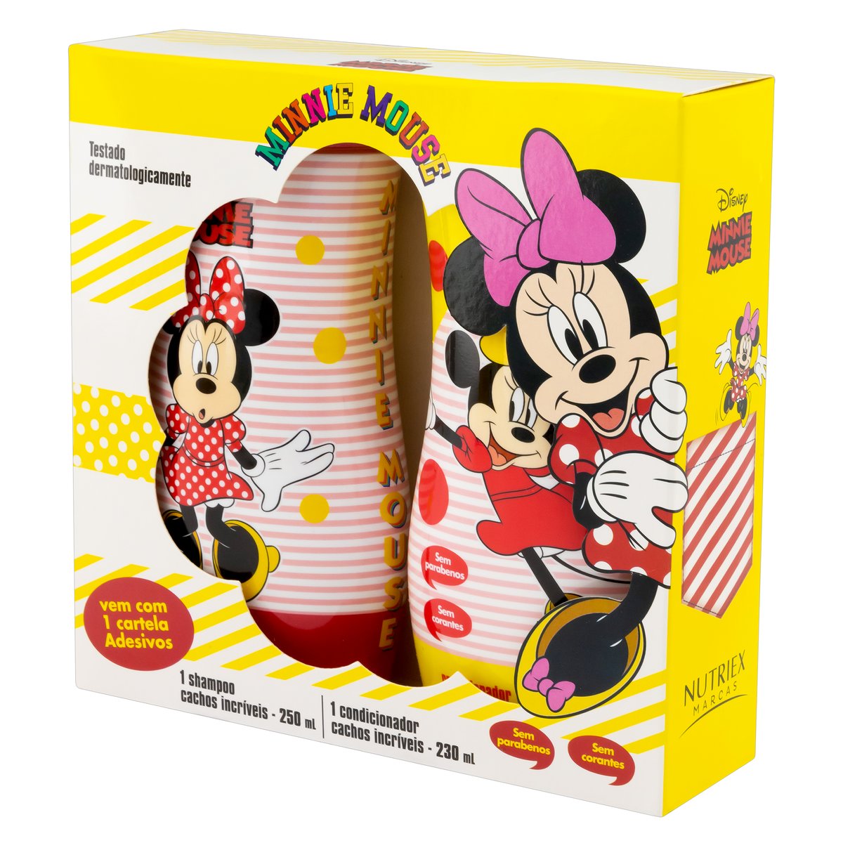 Encontraproduto.com.br - NUTRIEX KIT MINNIE CACHOS+PERFEITOS SHAMPOO+CONDICIONADOR 250ML CADA+GRATIS CARTEL A 500 ML x 1