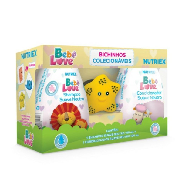 Encontraproduto.com.br - KIT INF BEBE LOVE SH + COND C/ PRESENTE
