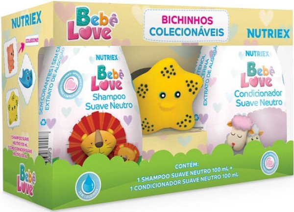 Encontraproduto.com.br - KIT INF BEBE LOVE SH + COND C/ PRESENTE