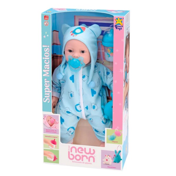 Encontraproduto.com.br - Boneco New Born Divertoys Brincando de Pijama Menino