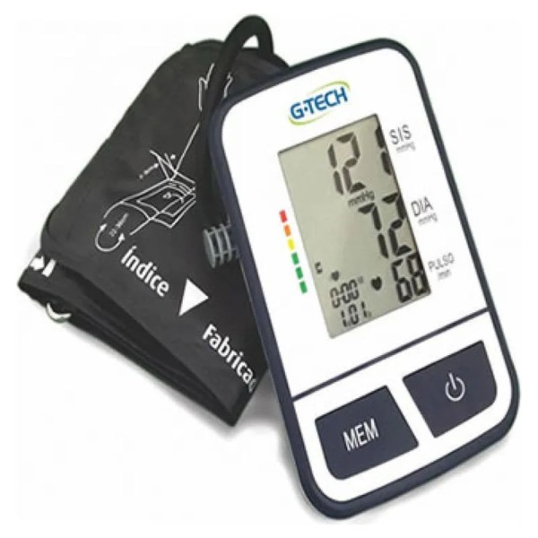Encontraproduto.com.br - Aparelho de Pressão Digital Automático de Braço G-Tech BSP11 com Detecção de Arritmia e Data/Hora