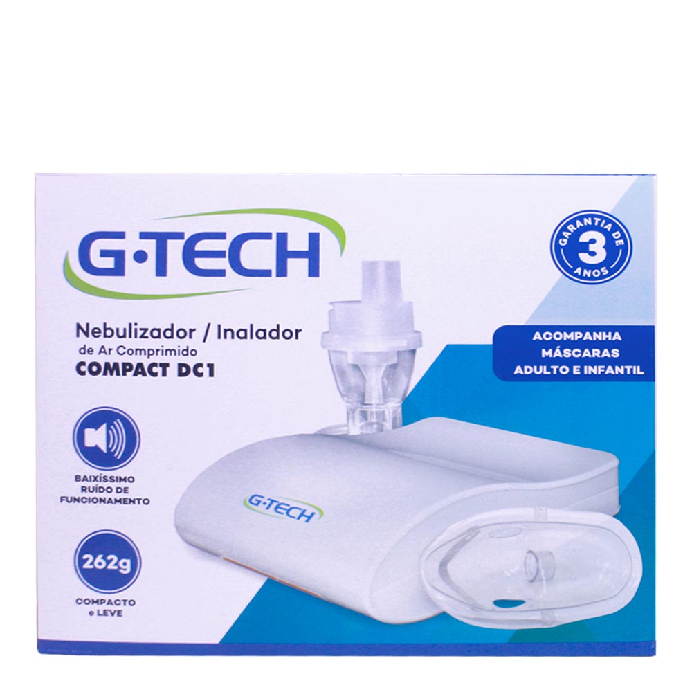 Encontraproduto.com.br - Nebulizador G-Tech Compact DC1 Ar Comprimido Bivolt