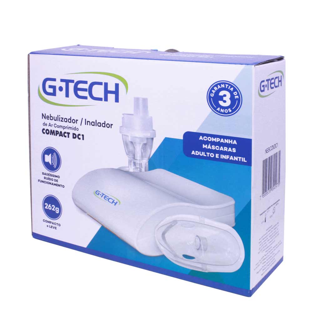 Encontraproduto.com.br - Nebulizador G-Tech Compact DC1 Ar Comprimido Bivolt