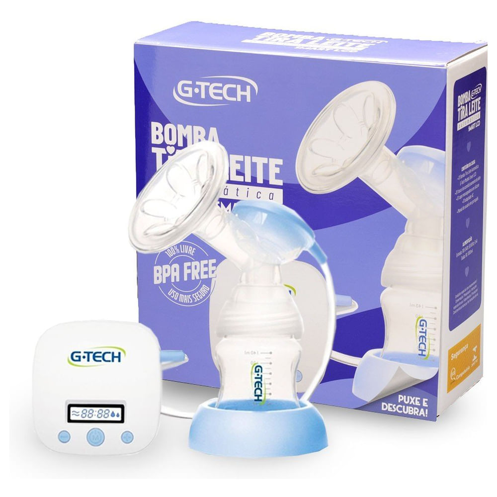 Encontraproduto.com.br - Bomba Elétrica Extrator Tira Leite Materno Smart Lcd G-tech