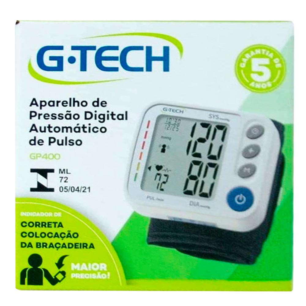 Encontraproduto.com.br - Aparelho de Pressão Digital Pulso GTech GP400
