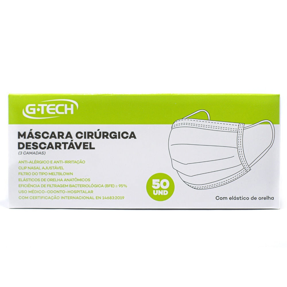 Encontraproduto.com.br - Máscara Gtech Adulto Azul Caixa 50 Unidades