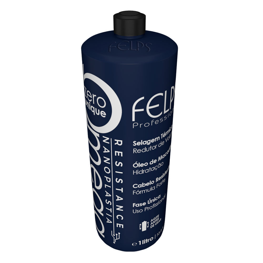 Escova Progressiva Felps Ômega Zero Unique Resistance Nanoplastia 1 Litro