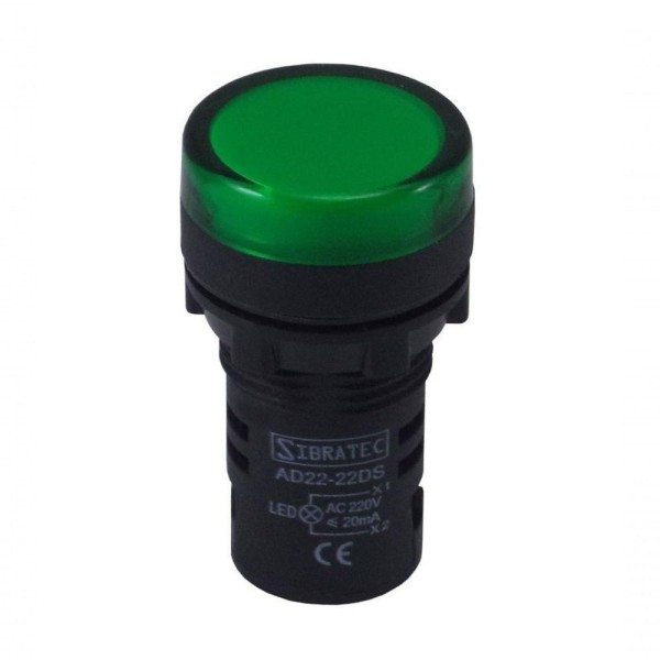 Encontraproduto.com.br - Sinaleiro Led 22mm 24vcc-vca Verde