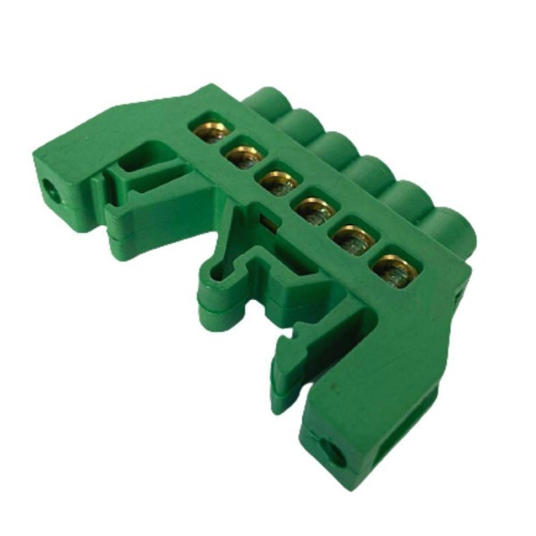 Barramento De Distribuição Hc-008 Terra (verde) Com 6 Ligações - 80a