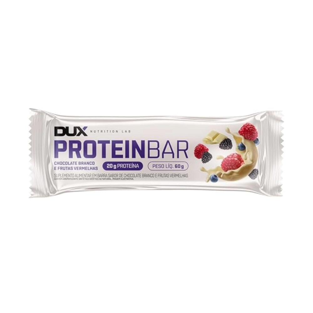 Barra De Proteína Dux Protein Bar Chocolate Branco E Frutas Vermelhas Com 60g