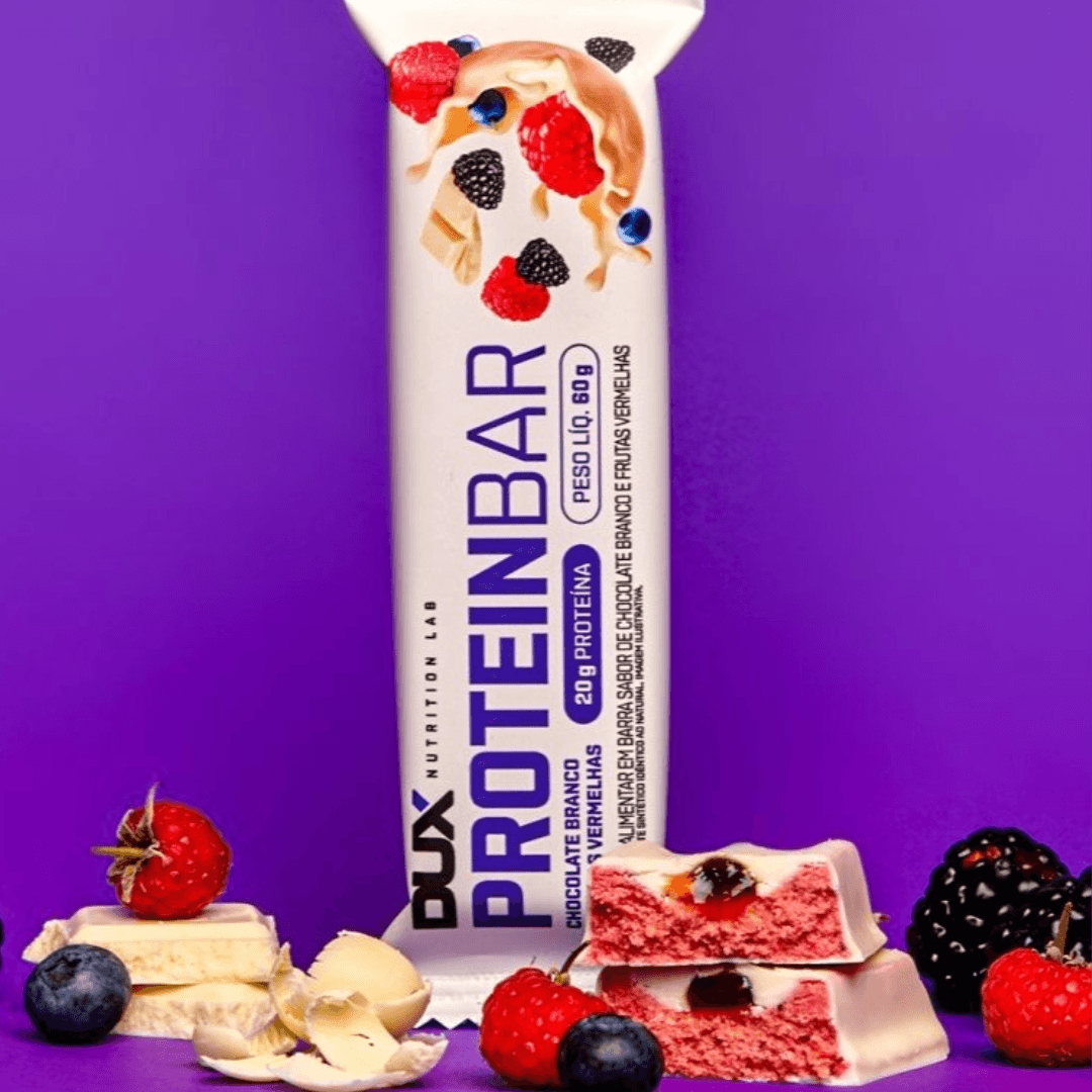 Barra Dux Protein Bar Chocolate Branco E Frutas Vermelhas 60gr