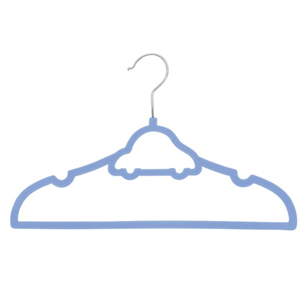 Kit 5 Cabides Aveludado Carro Azul - Clingo