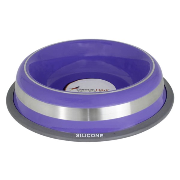 Encontraproduto.com.br - Comedouro Inox com Anel de Silicone Ghart Prestige Roxo 850ml - GermanHart