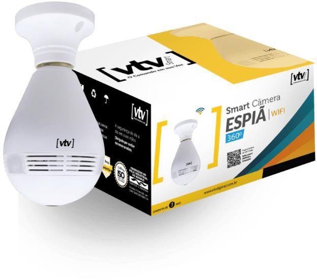 Câmera De Segurança Espia Wi-Fi VTV Digital Bivolt Branco