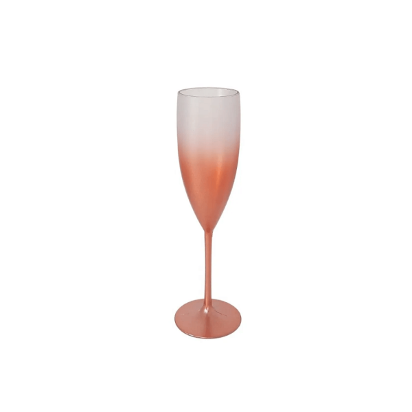 Encontraproduto.com.br - Taça de Champanhe Acrílico Degradê Brilhante Rose Gold 160Ml - M&Ca