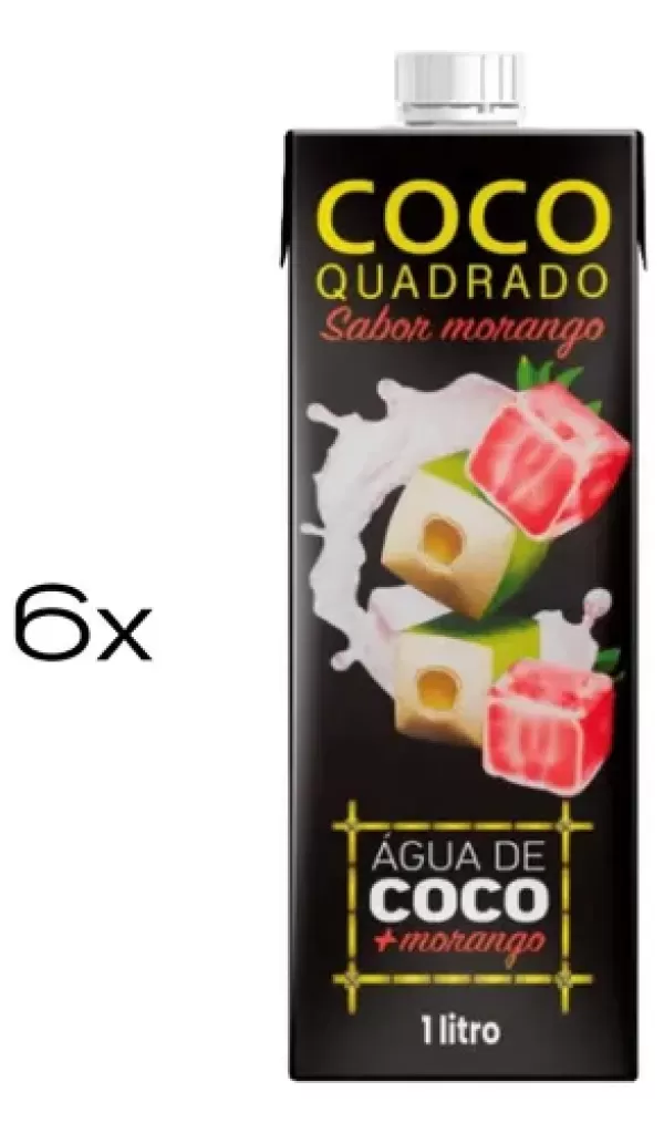 Água de Coco Quadrado Morango 1l