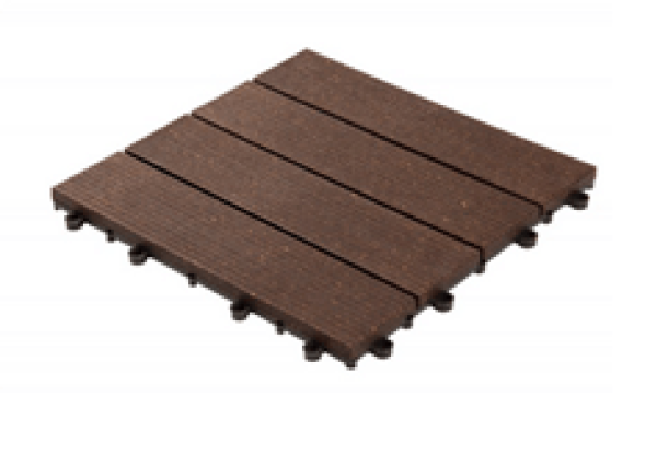 Mini Deck Pp 300X300X20Mm Frisado - Padrão Ipê Massol Dfi157 Area Externa E Interna