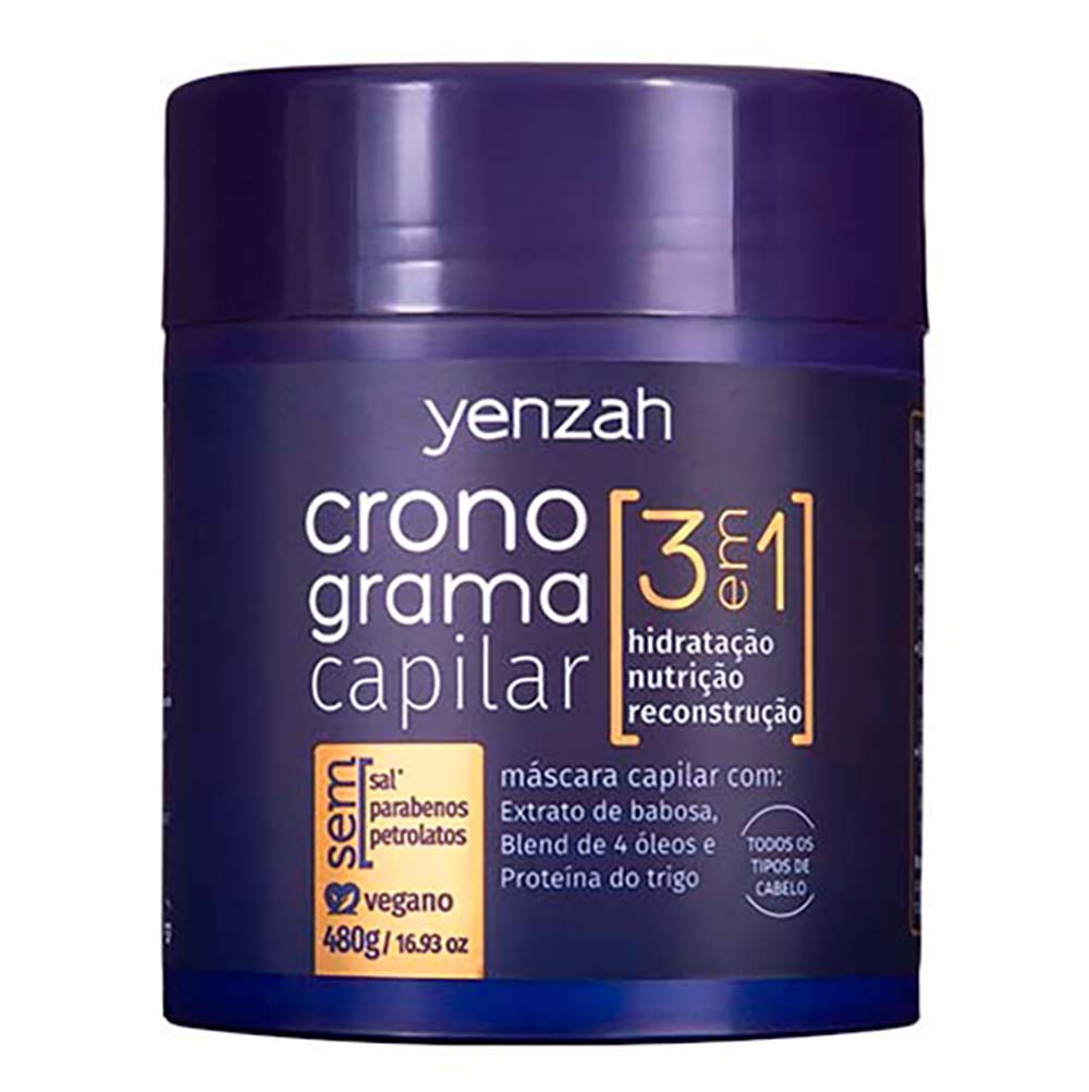 Yenzah Cronograma Capilar Máscara 3 em 1 480g