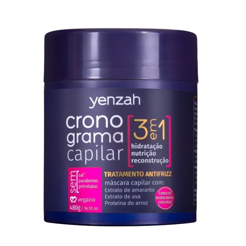 Encontraproduto.com.br - Máscara Yenzah Cronograma Capilar Antifrizz 3 em 1 480g