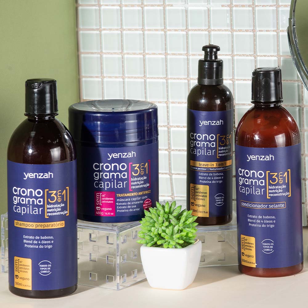 Encontraproduto.com.br - Máscara Yenzah Cronograma Capilar Antifrizz 3 em 1 480g
