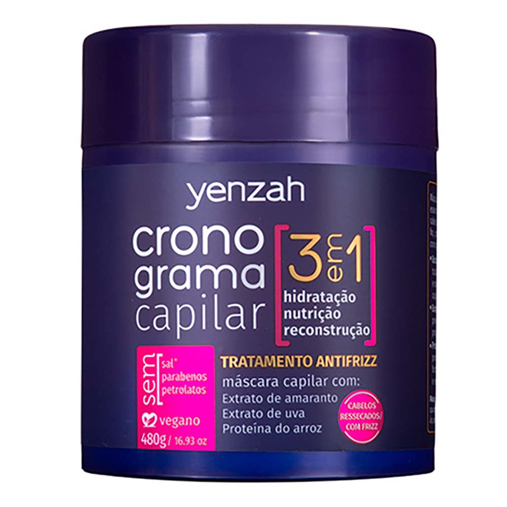 Encontraproduto.com.br - Máscara Yenzah Cronograma Capilar Antifrizz 3 em 1 480g