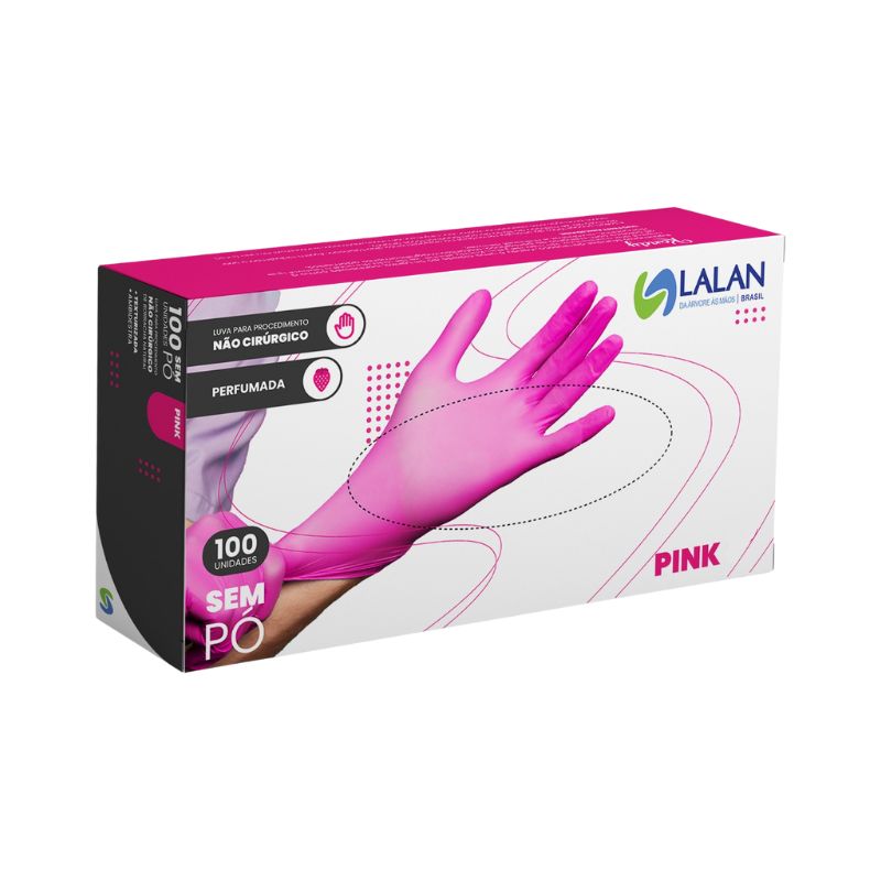 Encontraproduto.com.br - Luva Látex Sem Pó Rosa - Lalan