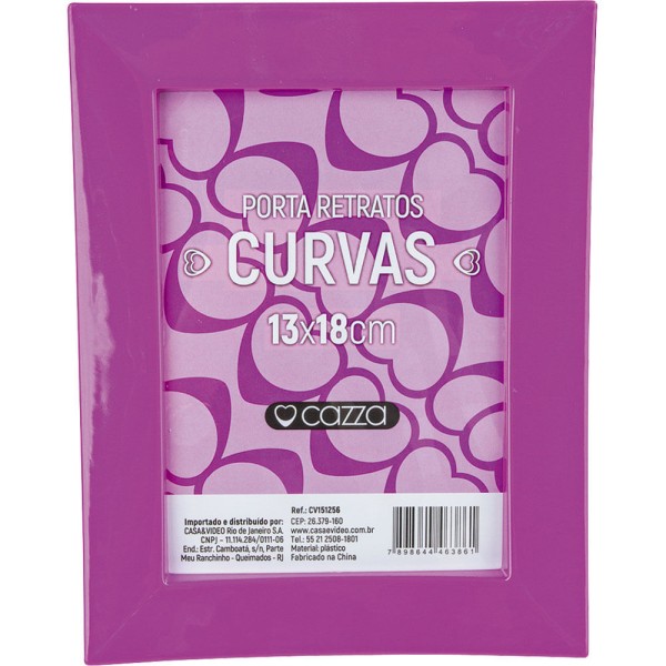 Encontraproduto.com.br - Porta-Retrato Ponta Curvas 13x18cm Cazza Roxo