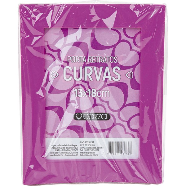 Encontraproduto.com.br - Porta-Retrato Ponta Curvas 13x18cm Cazza Roxo