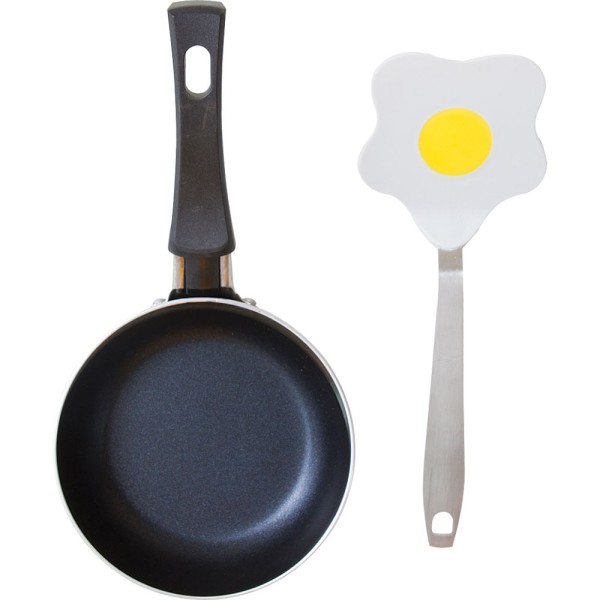 Encontraproduto.com.br - Conjunto Mini Frigideira 12cm Antiaderente com Espátula Casa do Chef Azul