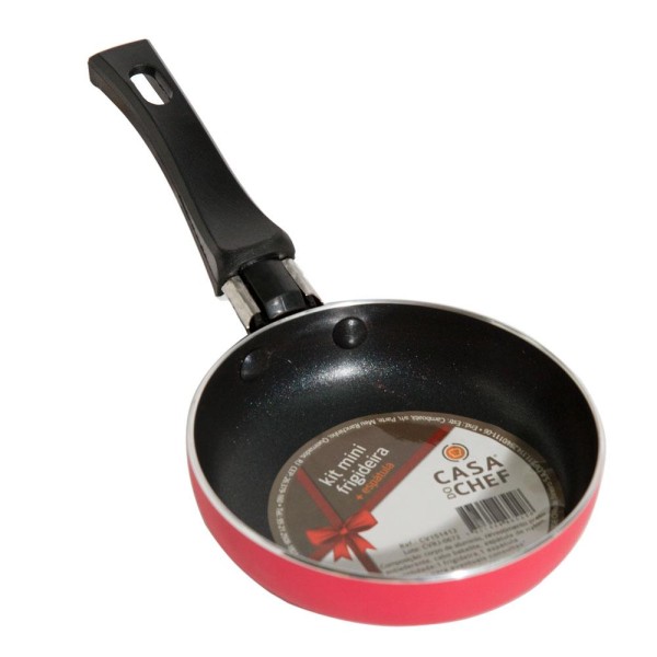 Encontraproduto.com.br - Conjunto Mini Frigideira 12cm Antiaderente com Espátula Casa do Chef Vermelho