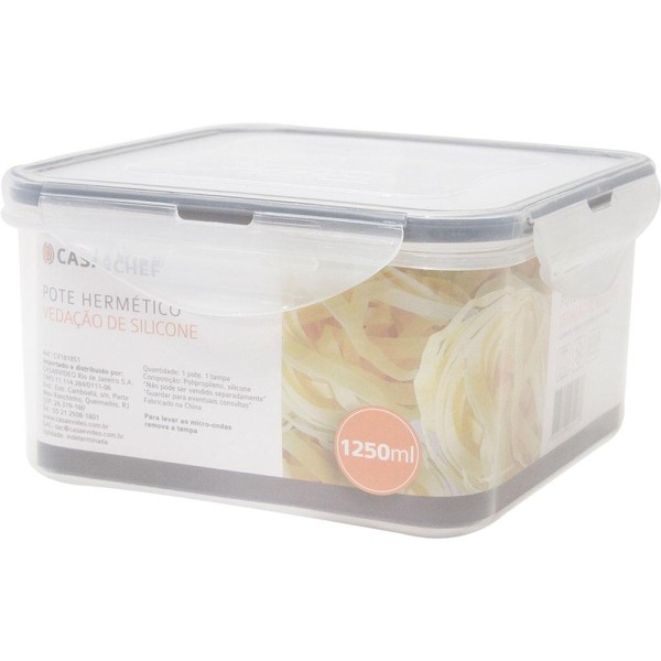 Encontraproduto.com.br - Pote Hermético 1250ml Casa do Chef Easy Lock