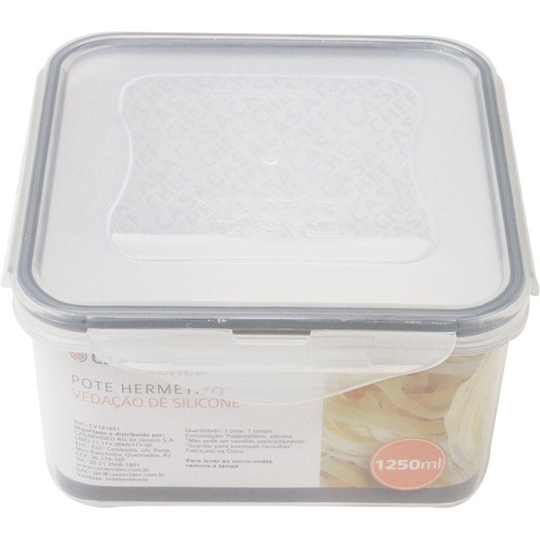 Encontraproduto.com.br - Pote Hermético 1250ml Casa do Chef Easy Lock