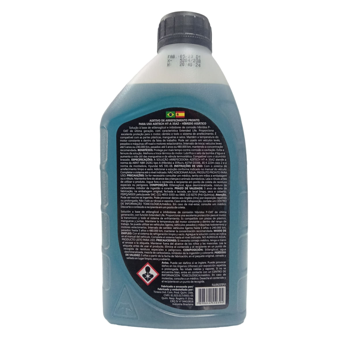 Encontraproduto.com.br - Aditivo para Radiador Tirreno Pronto para Uso HT-A Azul 1L