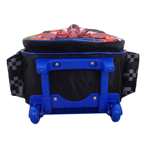 Encontraproduto.com.br - Mochila Escolar com Rodinha Travel Max Team Wheels 3D W3D-11104BP Preta e Azul