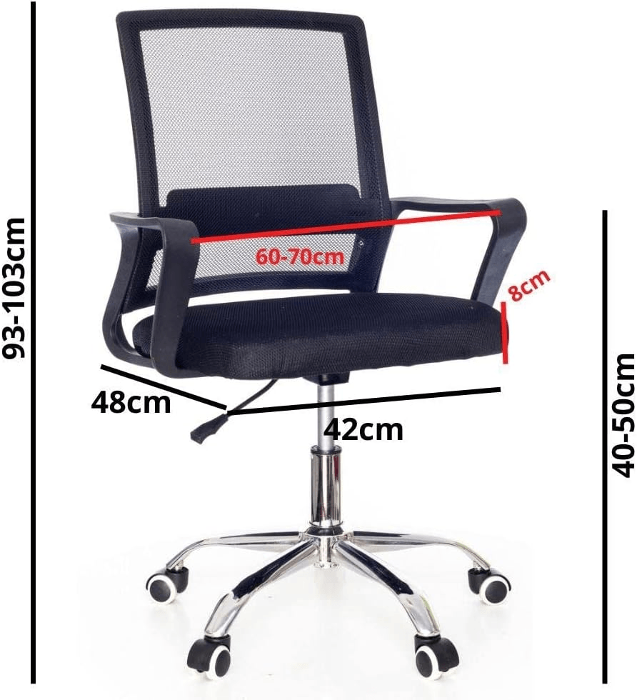 Encontraproduto.com.br - Cadeira de Escritório Preta Com Base Cromada