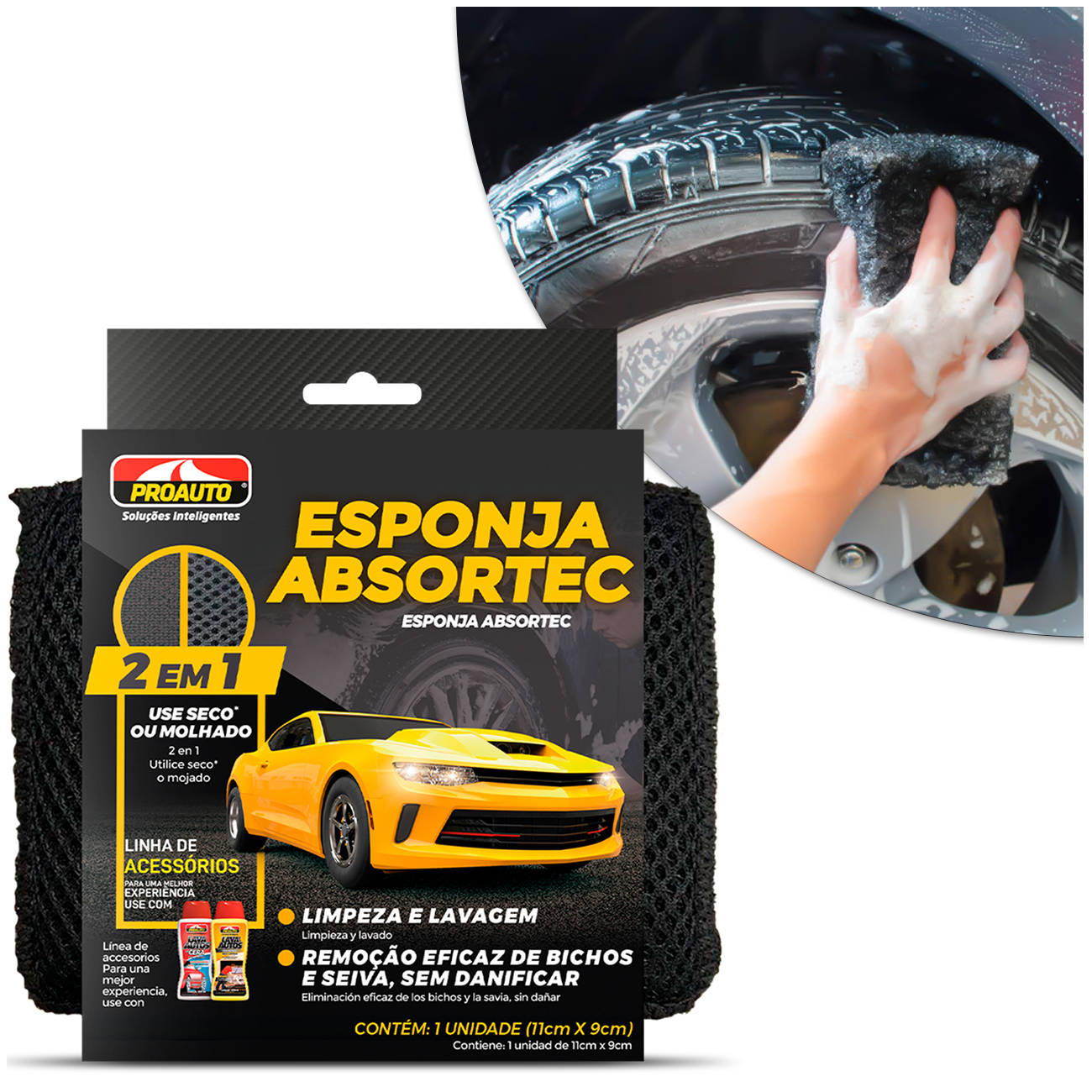 Encontraproduto.com.br - Esponja Absortec 2 em 1 PROAUTO 5311