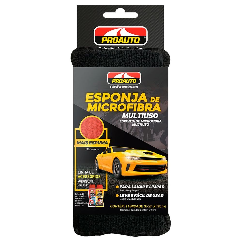 Esponja Lava Autos Microfibra Lavar Secar Polir Proauto 5308