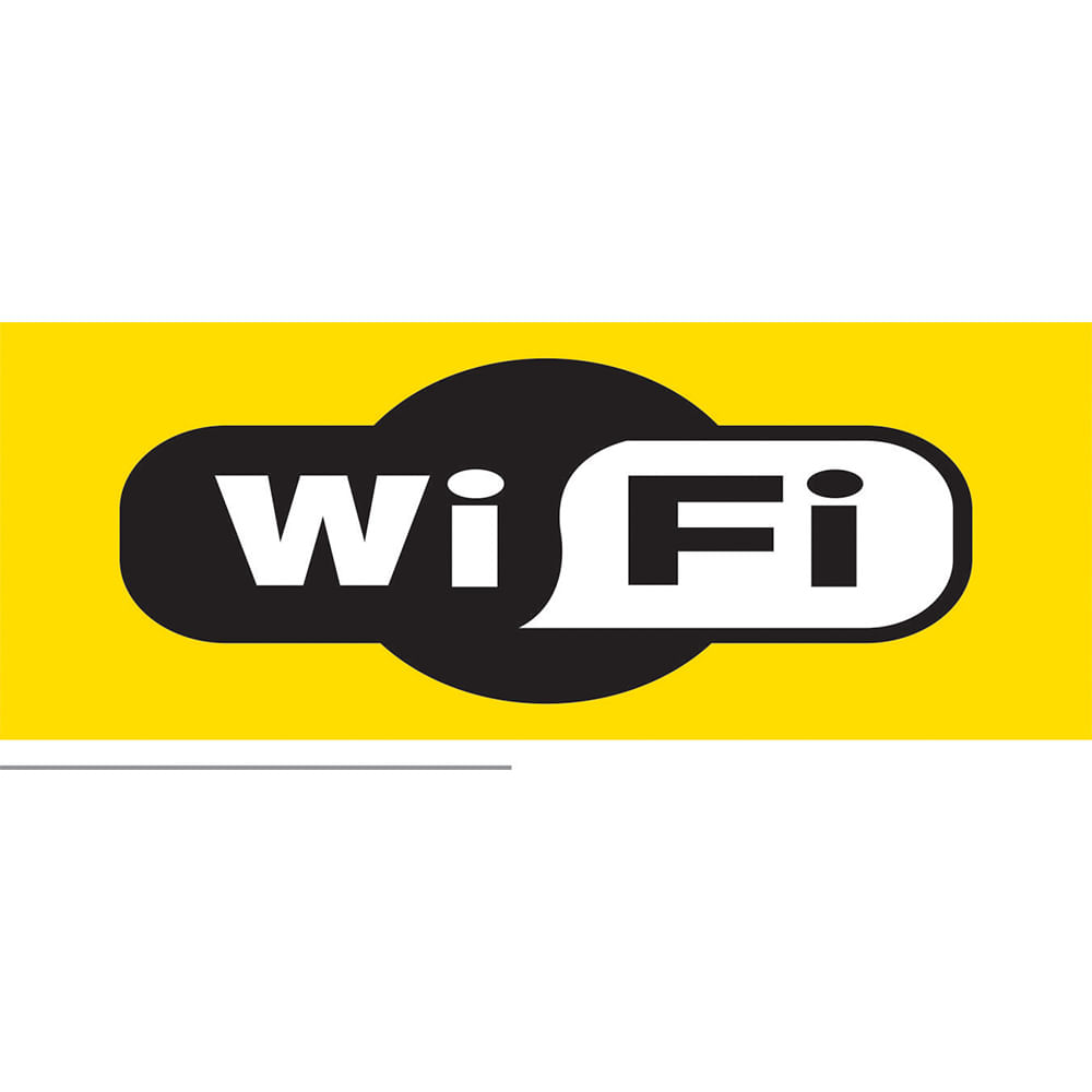Placa Sinalizadora Emplac Wi fi Amarela ps 20 x 7cm