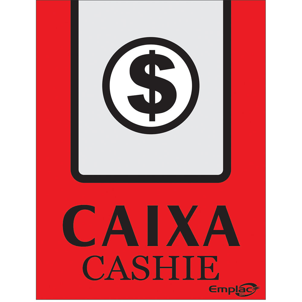 Placa Sinalizadora Emplac Caixa Vermelha Português/Inglês 20 x 15cm