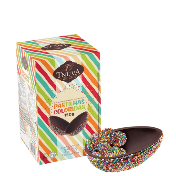Encontraproduto.com.br - Ovo de Páscoa Tnuva Com Pastilhas Coloridas 150g