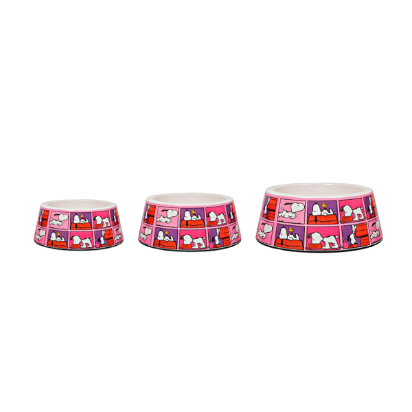Encontraproduto.com.br - Comedouro Para Cães Melamina Snoopy Quadpink Zooz Pets