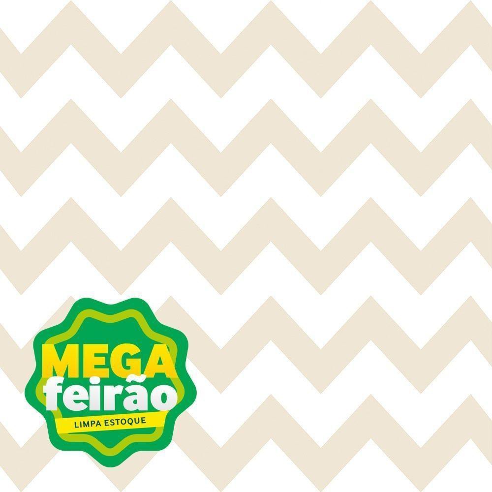 Papel de parede Chevron bege 52cm x 10m vinilizado Revex