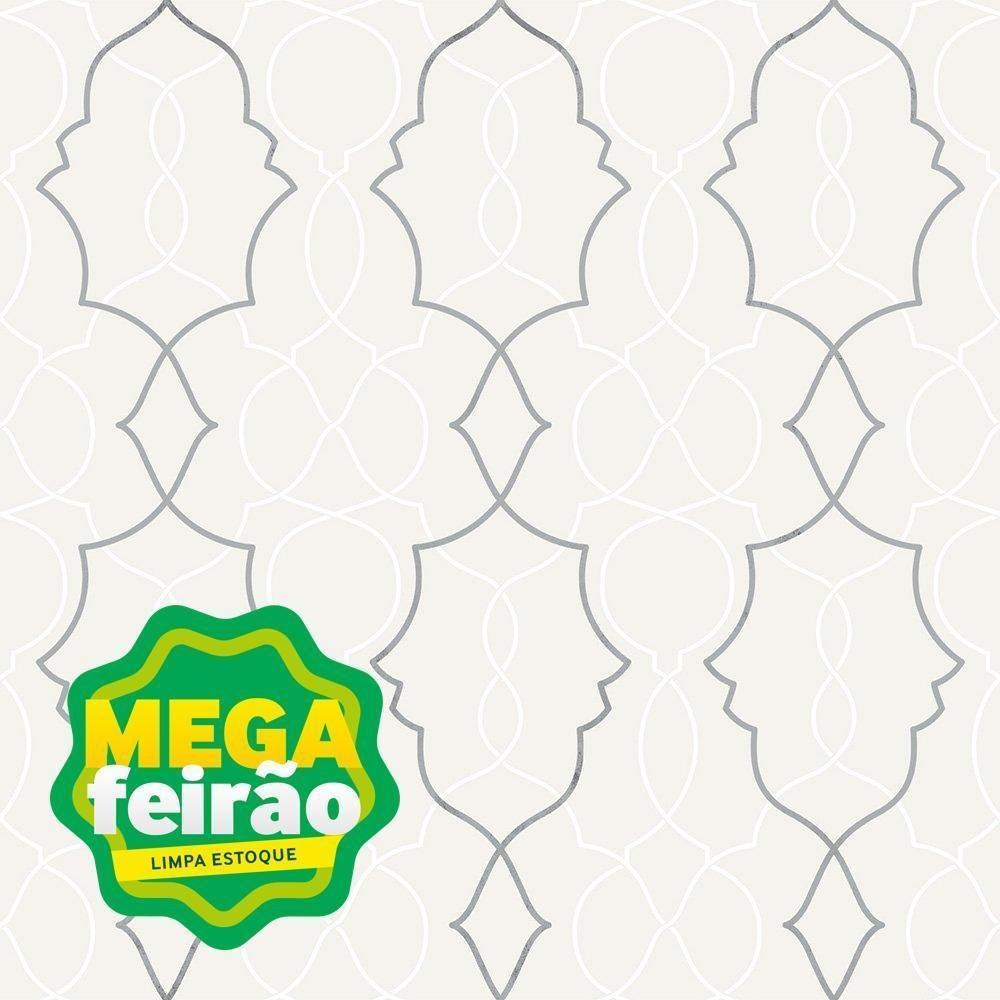 Papel de Parede Bobinex Uau 7328 Oriente Ii Bege E Cinza