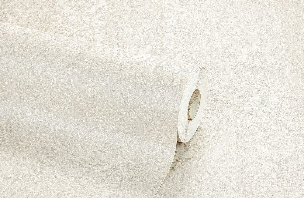 Papel De Parede Bobinex 1031 Arabesco Tecido Cinza