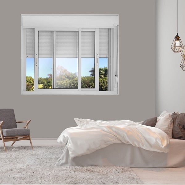 Encontraproduto.com.br - Janela De Correr 2 Folhas Móveis Vlis Com Persiana Integrada 120x200 Branco Topsul Esquadrisul